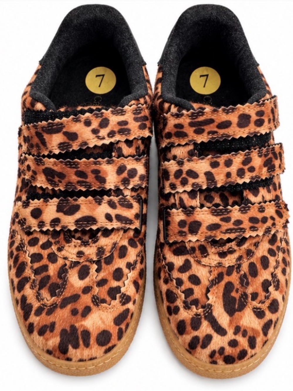 NWOT Camila Coelho Bastion Leopard Vegan Calf Hair Velcro Sneakers Size 7 🐆
